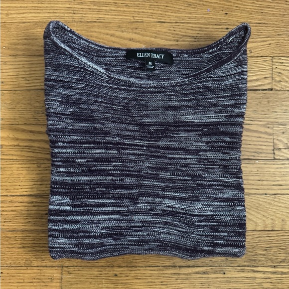 Ellen Tracy Women's Purple and Gray Long Sleeve Sweater Size M - Picture 5 of 6